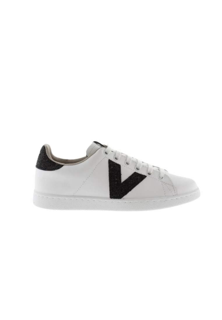 Victoria Tenis Piel/Glitter Negro