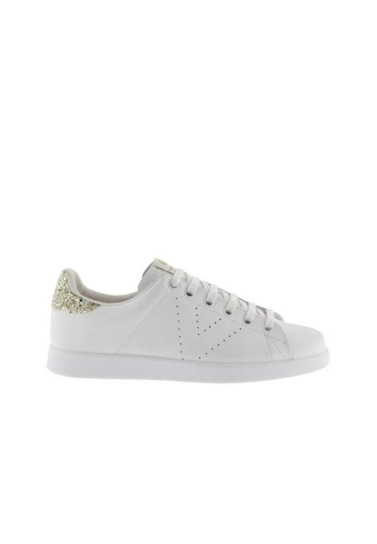 Victoria Sneaker Tennis Cuir & Glitter Cava