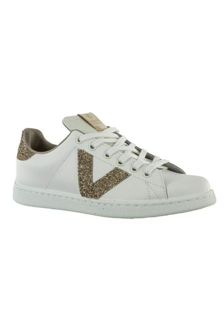 victoria tenis piel/glitter platino