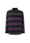 Oakley Bear Cozy Flannel Blue Brown Stripes