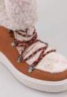 victoria bottine cuir et fourrure lacee camel