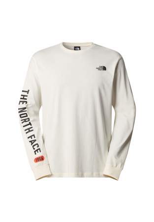 The North Face M Ls Tee Varsity Graphic White Dune