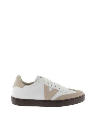 Victoria Berlin Cycliste Effet Cuir Et Cuir Fendu Beige