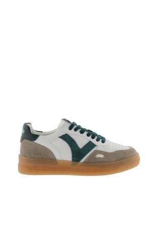 Victoria Seul Effet Cuir Et Cuir Fendu Verde