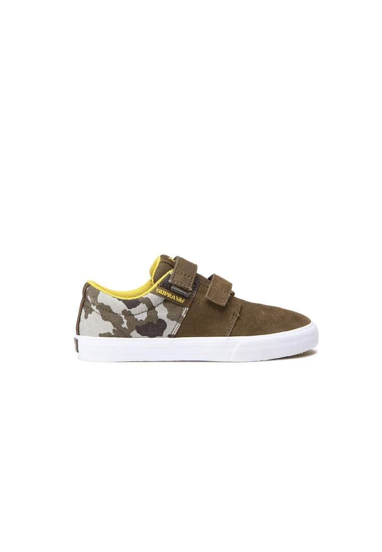 supra stacks vulc ii v olive camo white