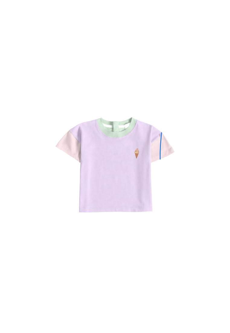 Baron B T-Shirt Color Block Violet Pastel