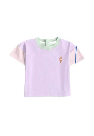 Baron B T-Shirt Color Block Violet Pastel