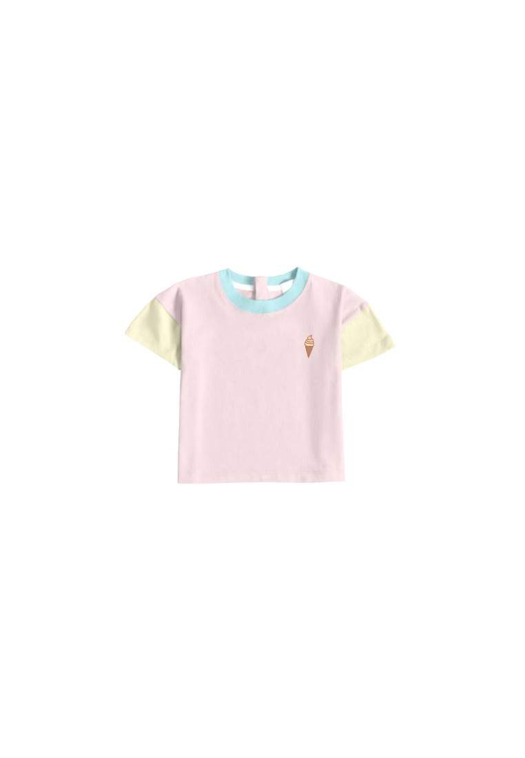 Baron B T-Shirt Color Block Rose Pastel