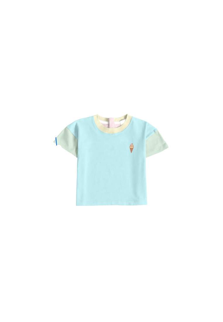 Baron B T-Shirt Color Block Bleu Pastel