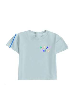 Baron B T-Shirt Ocean Child Bleu Gris