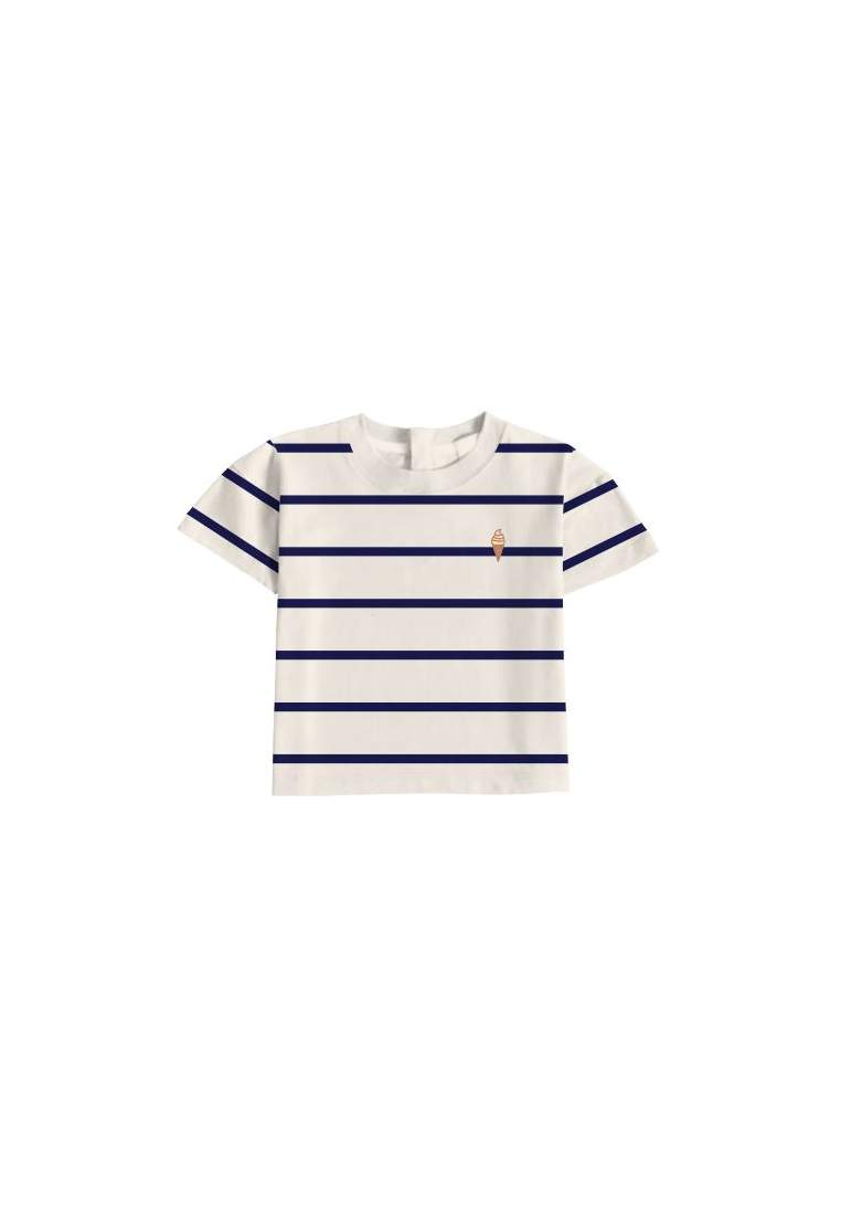 Baron B T-Shirt Mariniere Blanc