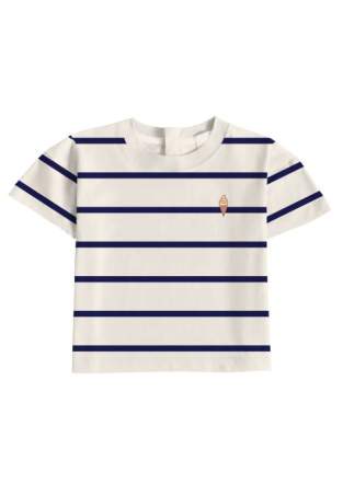 Baron B T-Shirt Mariniere Blanc
