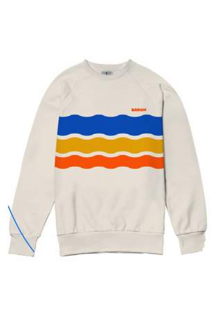 Baron Crew Tricolor Waves Ivoire Orange