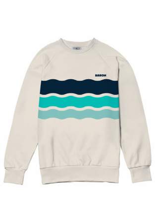 Baron Crew Tricolor Waves Ivoire Bleu