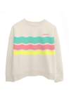 Baron W Crew Oversize Tricolor Waves Ivoire Turquoise