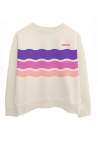 Baron W Crew Oversize Tricolor Waves Ivoire Violet