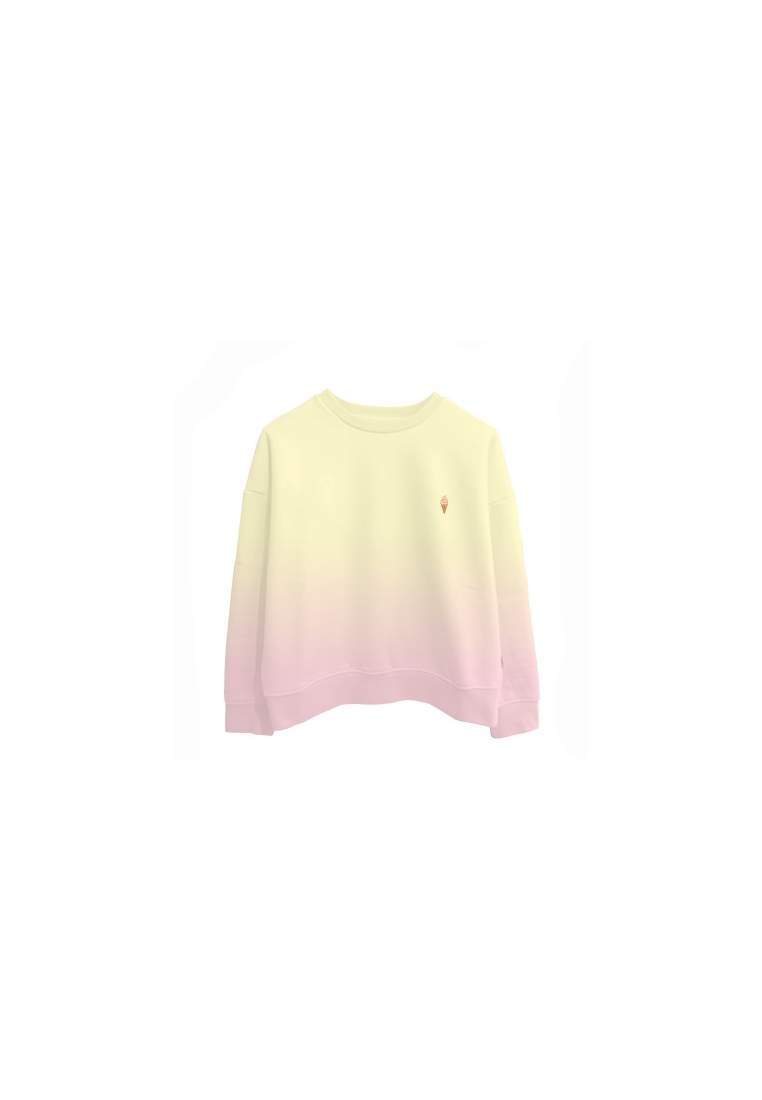Baron W Crew Oversize Plongee Jaune Pastel Rose Pastel