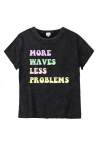 Baron W T-Shirt Ample More Waves Noir Washed