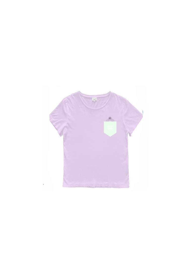 Baron W T-Shirt Ample Life Guard Violet Pastel Vert D'Eau