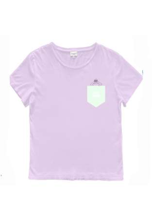Baron W T-Shirt Ample Life Guard Violet Pastel Vert D'Eau