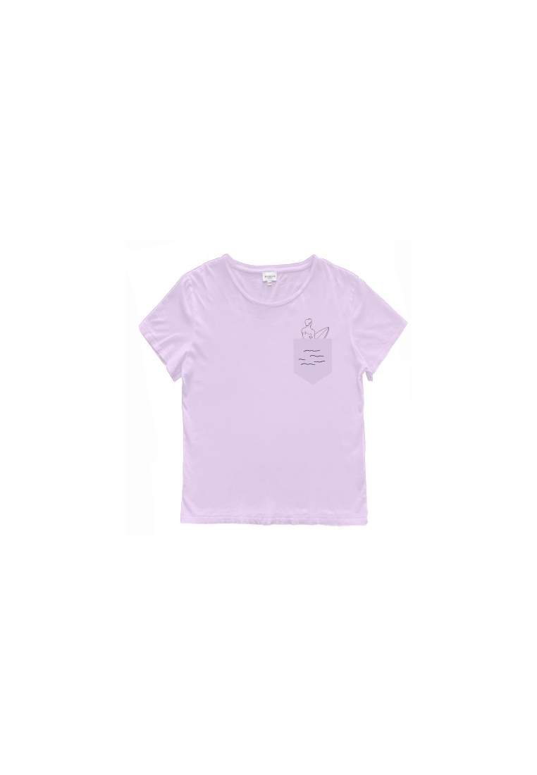 Baron W T-Shirt Ample Surfeur Violet Pastel
