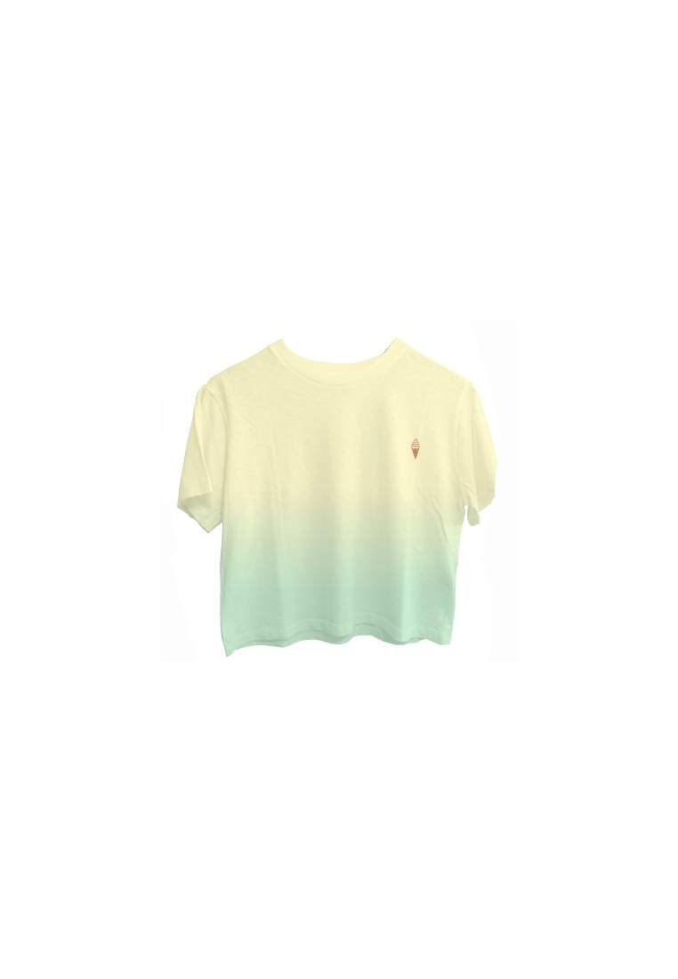 Baron W T-Shirt Plongee Jaune Pastel Vert D'Eau