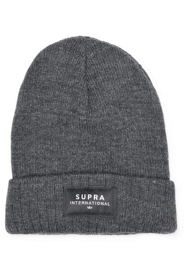 supra icon intl beanie charcoal blk wht