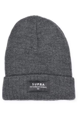 supra icon intl beanie charcoal blk wht
