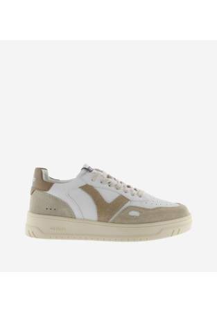 Victoria Seul Effet Cuir & Cuir Fendu Beige