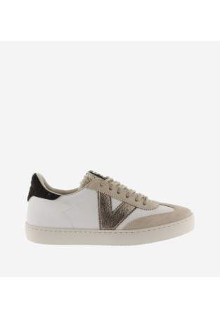 Victoria Berlin Ciclista Effet Cuir & Cuir Fendu Beige