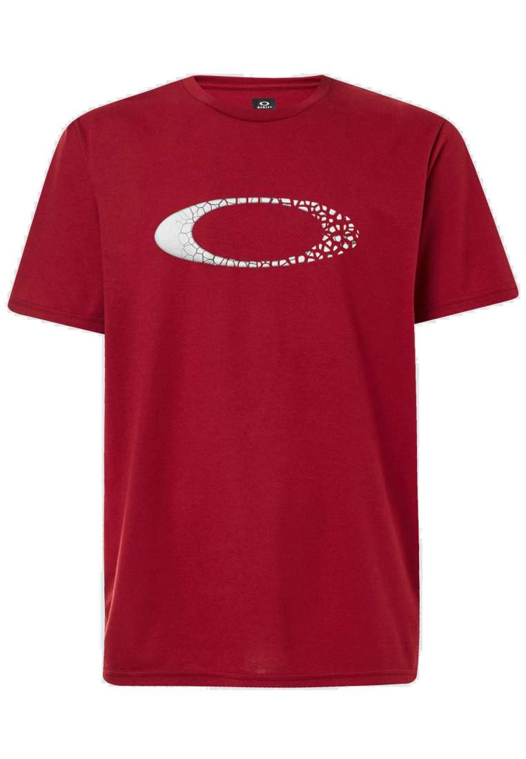 oakley cracks ellipse tee sundried tomato hthr