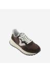 Victoria Viento Nylon & Cuir Fendu Chocolate