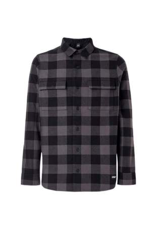 oakley bear cozy flannel black grey check