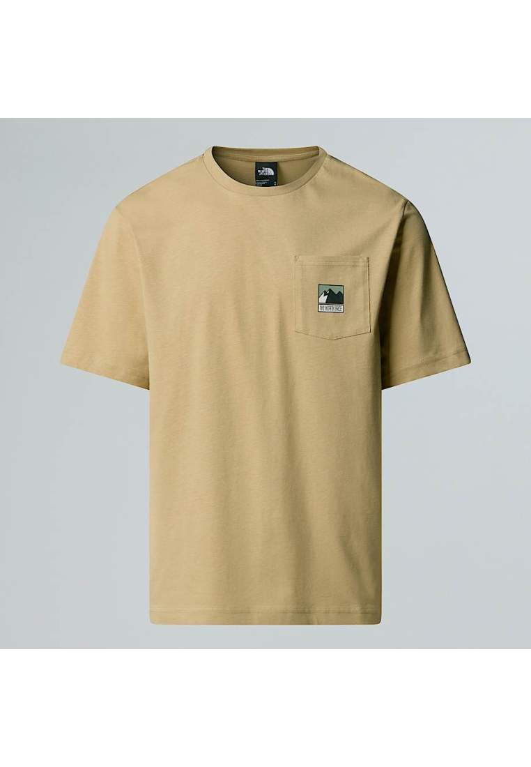 The North Face M Mountain Logo Relaxed Ss Pocket Tee Khaki Stone