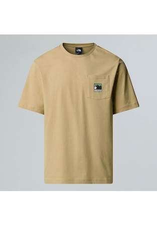 The North Face M Mountain Logo Relaxed Ss Pocket Tee Khaki Stone