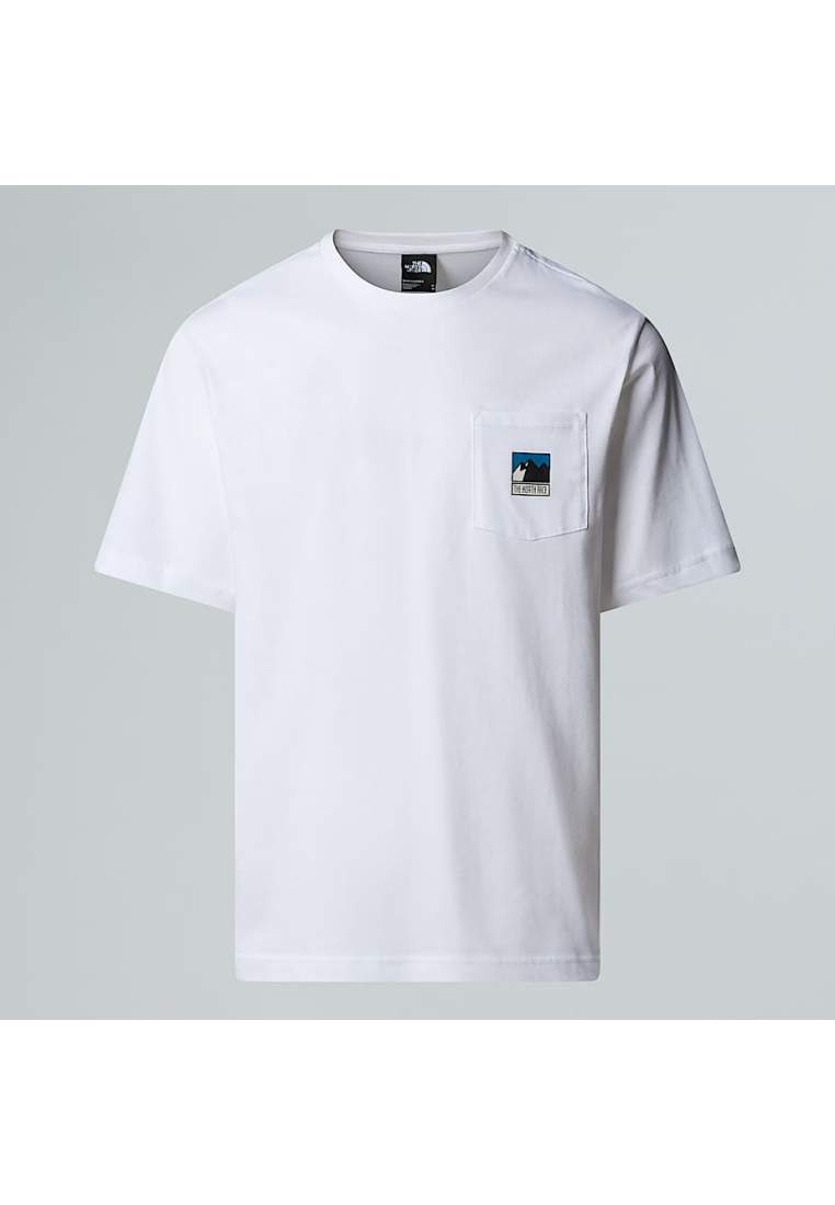 The North Face M Mountain Logo Relaxed Ss Pocket Tee Tnf White