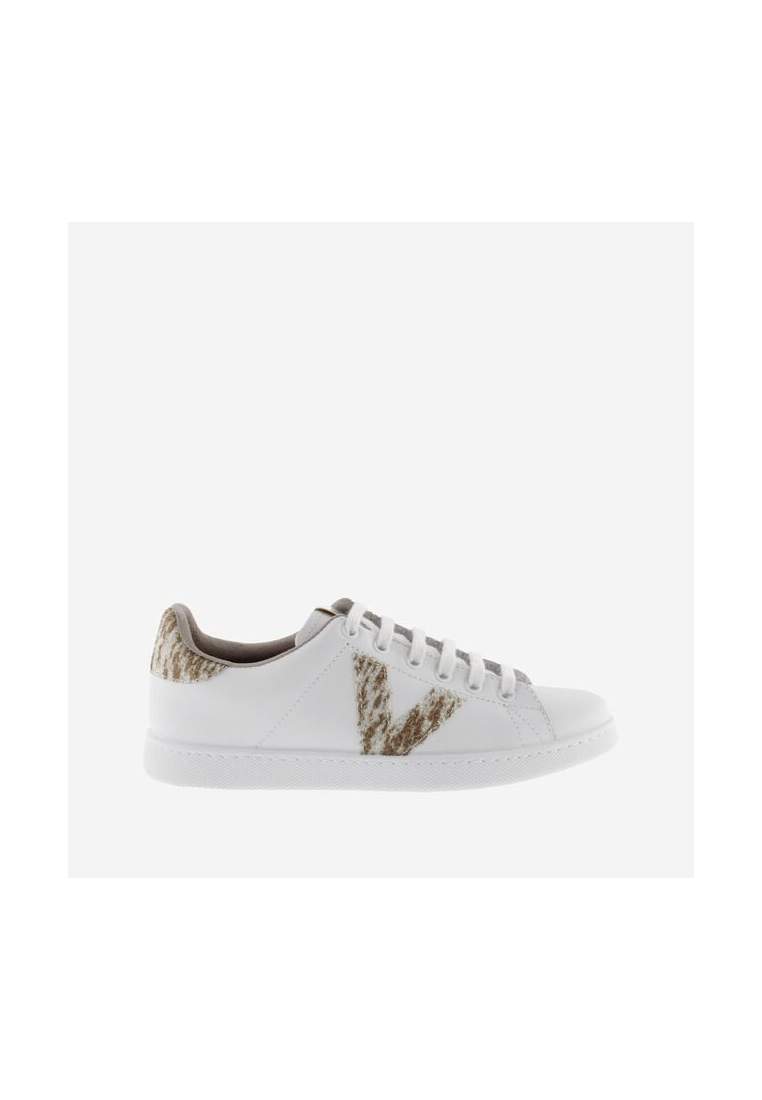 Victoria Tenis Piel & Virutas Glitter Avellana
