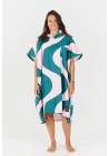 After Essentials Poncho Swim Club Ondulations Pink Green