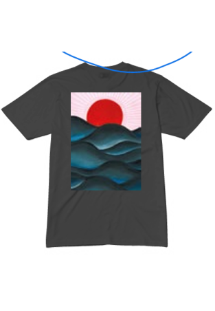 Baron T-Shirt La Vague Noir Washed
