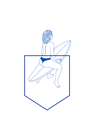 Baron T-Shirt Surfeuse Bleu Vintage