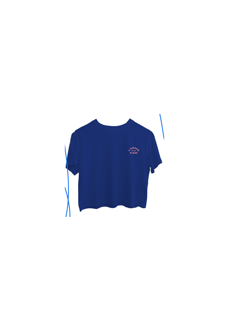 Baron W T-Shirt L'Amour A La Plage Bleu Marine