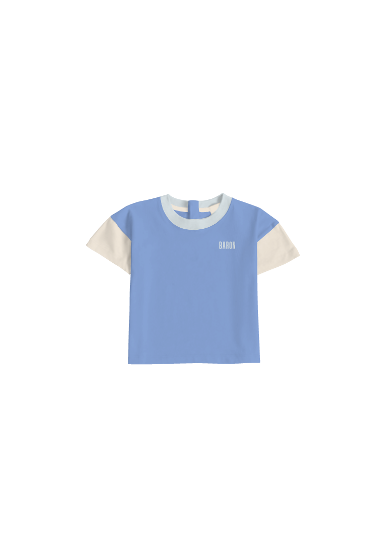 Baron B T-Shirt Color Block Bleu Vintage