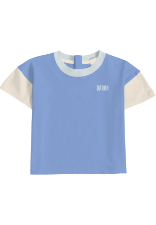 Baron B T-Shirt Color Block Bleu Vintage