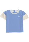 Baron B T-Shirt Color Block Bleu Vintage