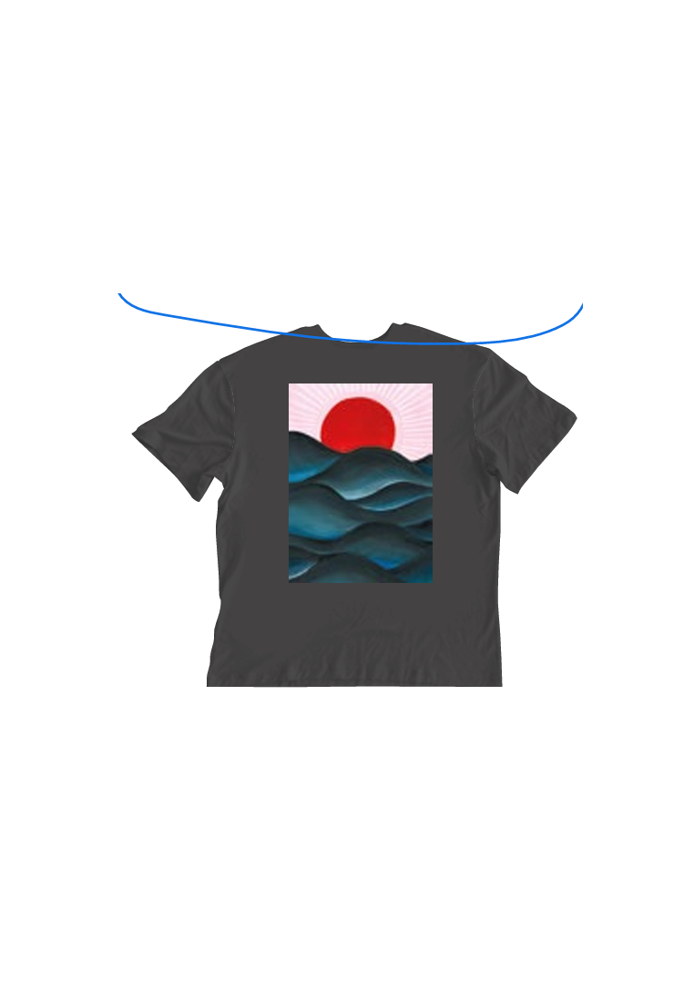 Baron W T-Shirt La Vague Noir Washed