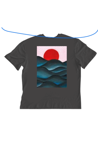 Baron W T-Shirt La Vague Noir Washed