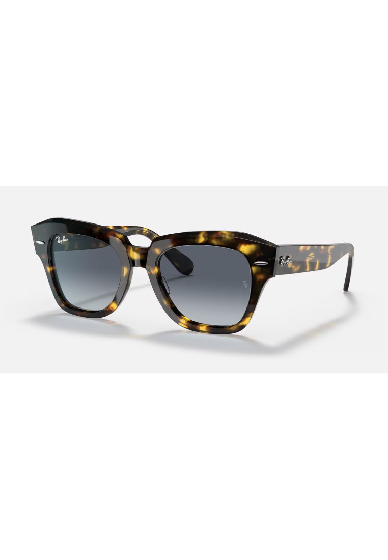 Ray-Ban State Street Yellow Havana_Light Blue Gradient Grey