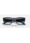 Ray-Ban Mega Wayfarer Transparent Dark Blue Grey_Mirror Blue
