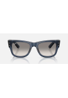 Ray-Ban Mega Wayfarer Transparent Dark Blue Grey_Mirror Blue