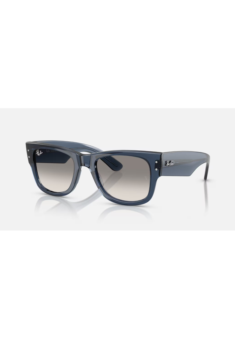 Ray-Ban Mega Wayfarer Transparent Dark Blue Grey_Mirror Blue